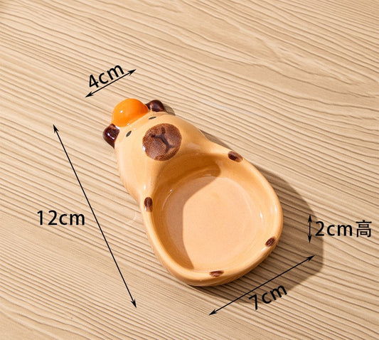 capybara dipping sauce dish ins three-dimensional ceramic hand-painted underglaze color small dish seasoning dish vinegar dish snack dish