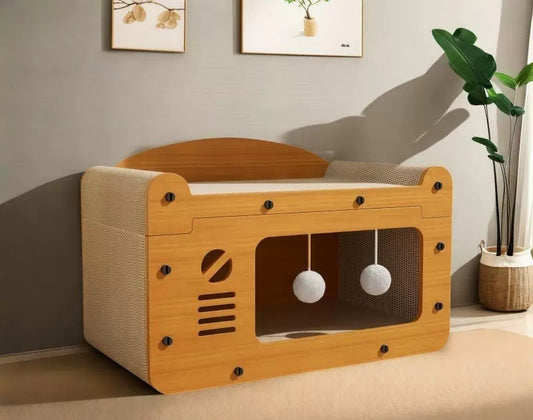Cat scratching board, integrated corrugated paper box