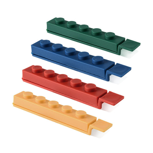 food sealing clip sealing clip kitchen fresh-keeping clip snack plastic bag clip rod sealing clip, 4pcs, Large building block