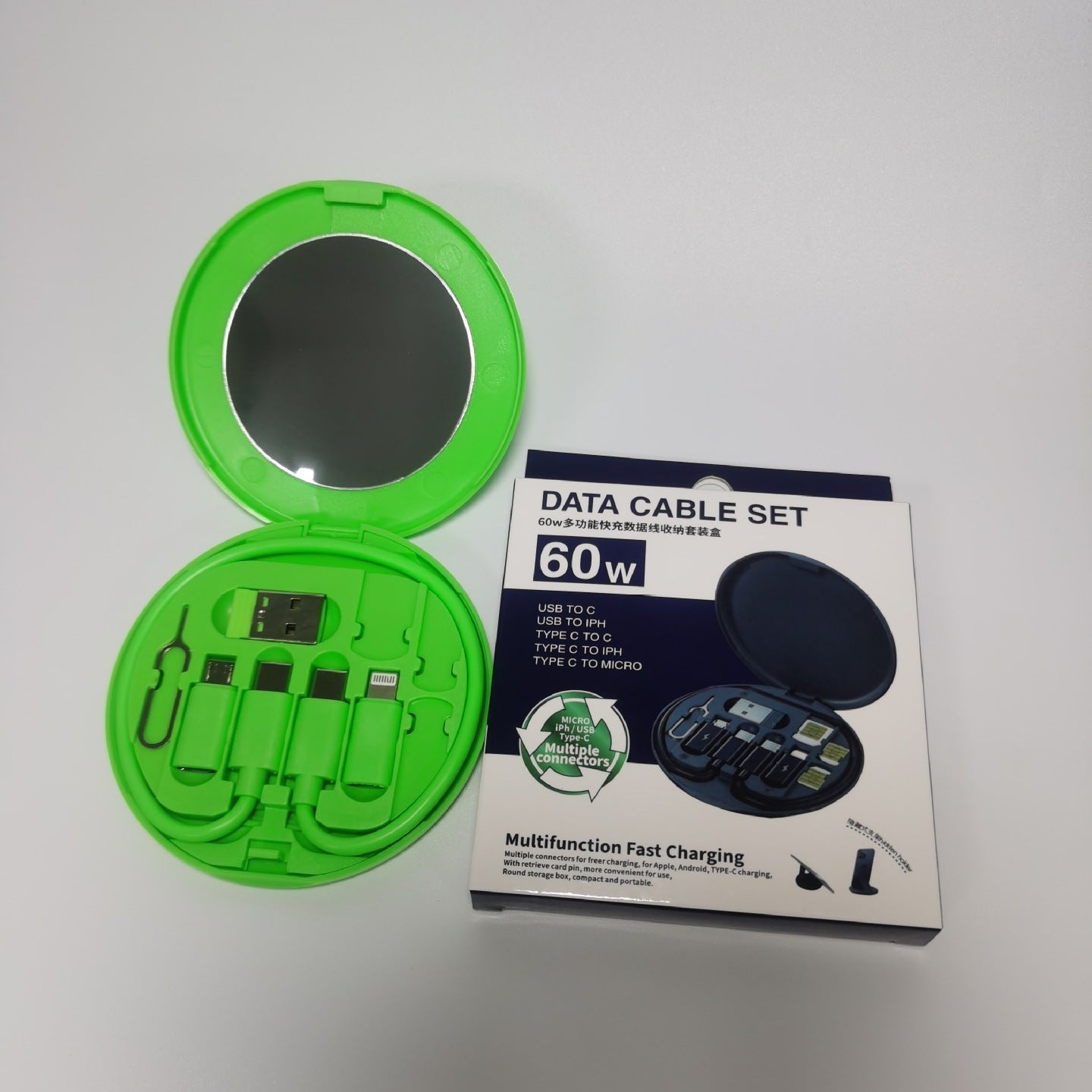 0816 Charging cable, 60W USB five-in-one Data cable Fast charger