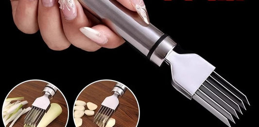 Onion cutting knife shredder