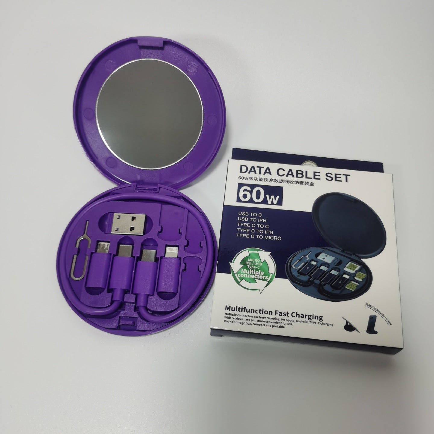 0816 Charging cable, 60W USB five-in-one Data cable Fast charger