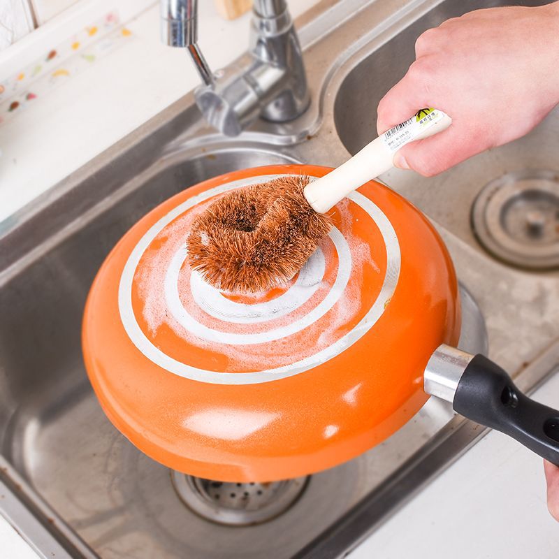 Pot brush wooden handle pot washing pot brush