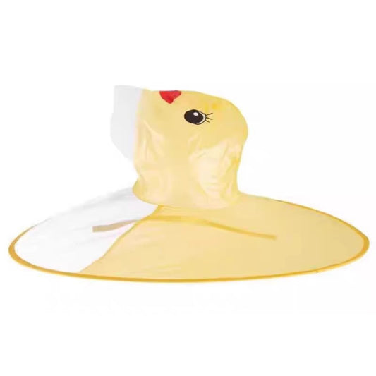 Children's UFO raincoat little yellow duck cape umbrella hat boys and girls kindergarten children baby raincoat